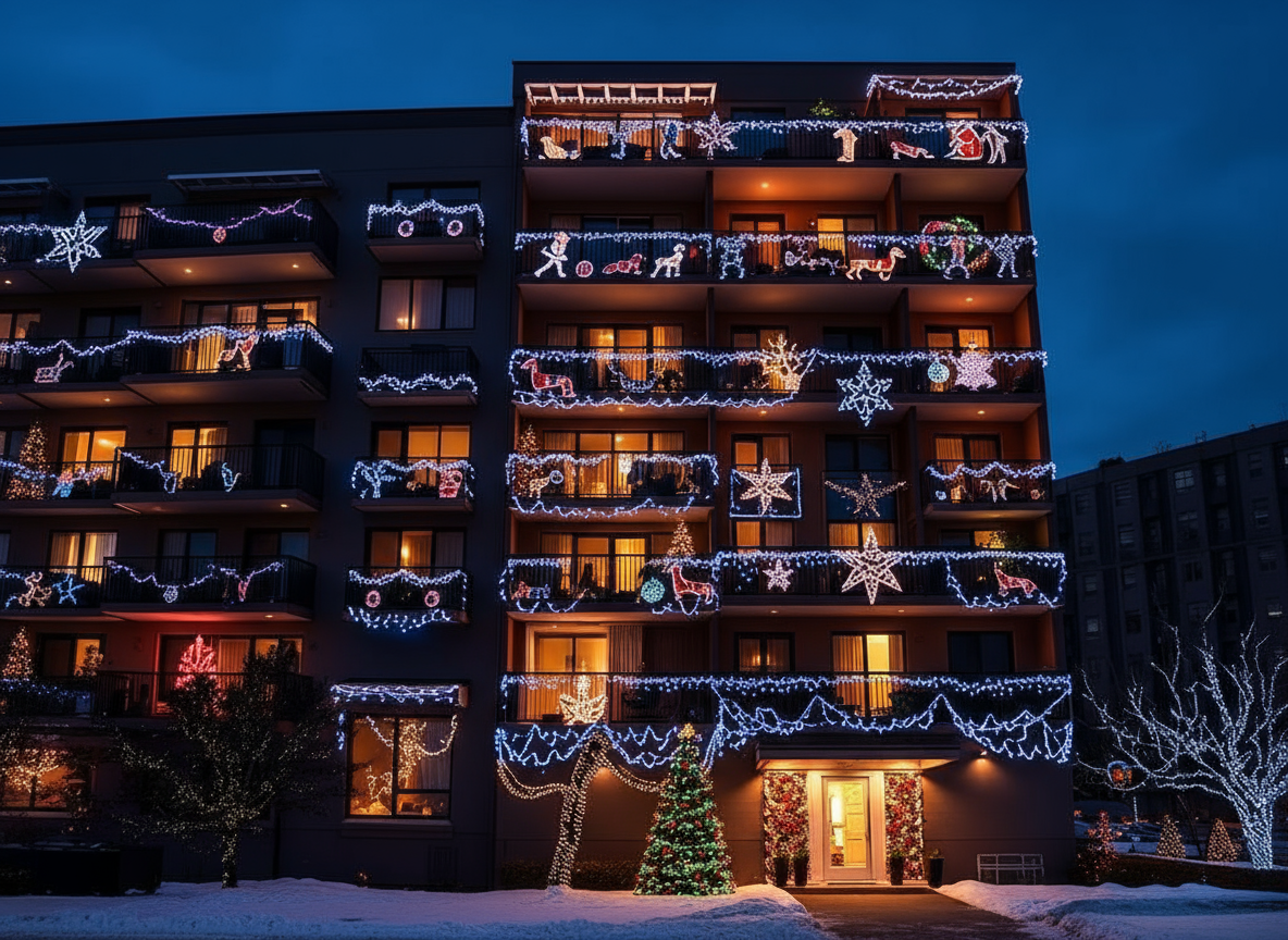 Apartment complex synchronized display