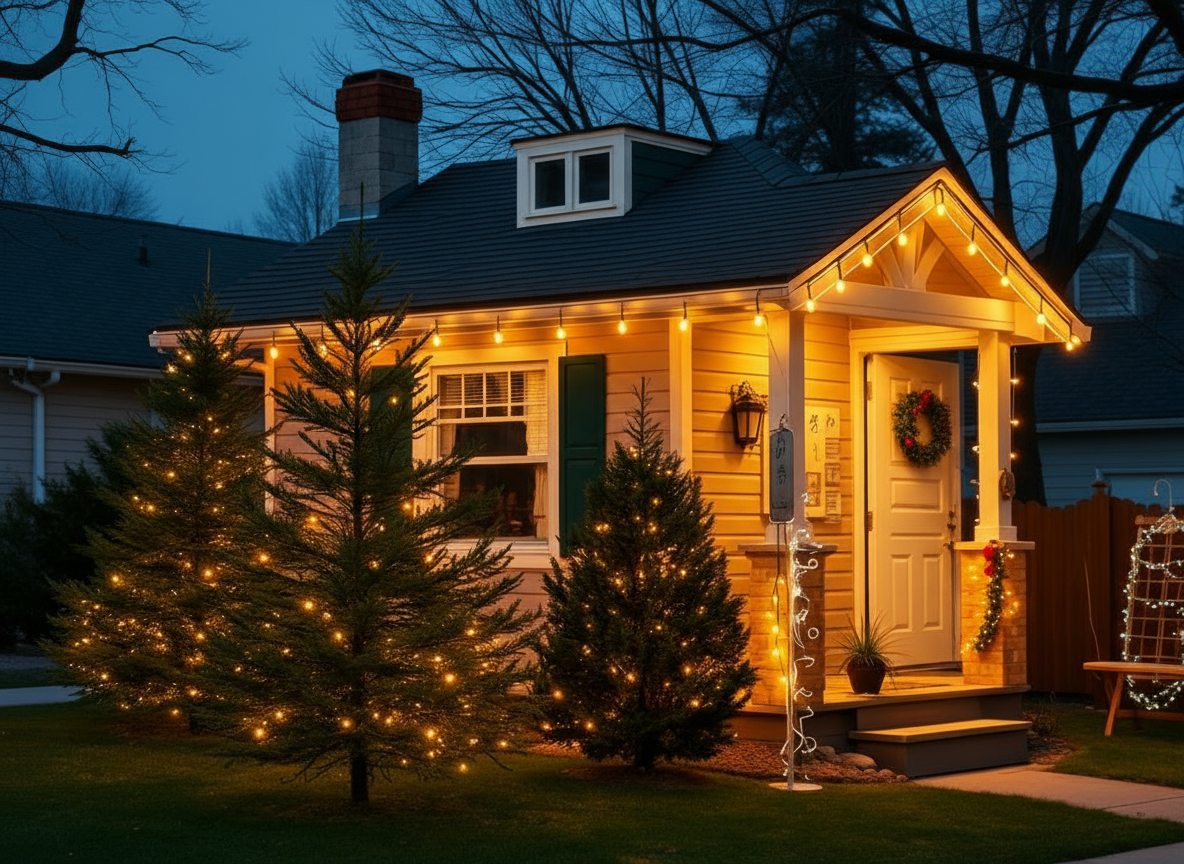 Charming cottage Christmas lights