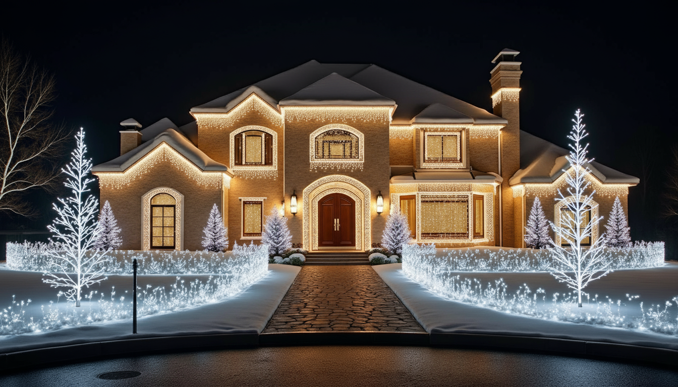 Luxury estate holiday lighting
